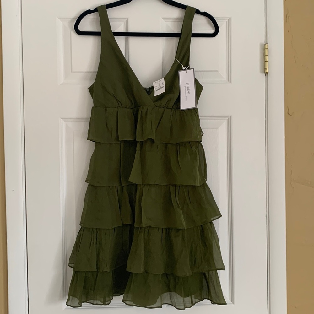 Brand new with tags. J. Crew Special Occasions &Parties dress. 100% Silk. Olive